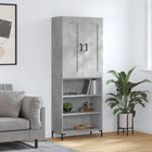 Hoge kast 69,5x34x180 cm bewerkt hout betongrijs