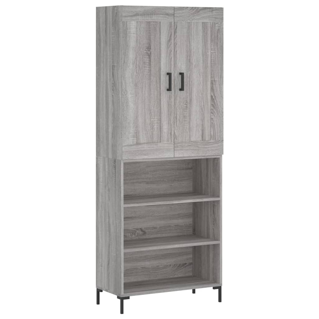 Hoge Kast 69,5X34X180 Cm Bewerkt Hout Grijs Sonoma Eikenkleurig