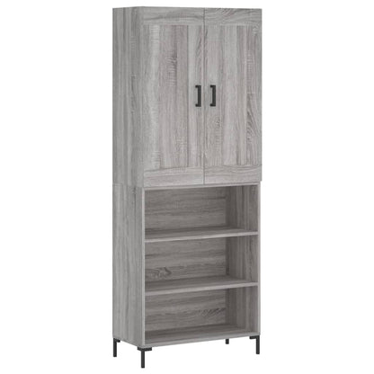 Hoge Kast 69,5X34X180 Cm Bewerkt Hout Grijs Sonoma Eikenkleurig