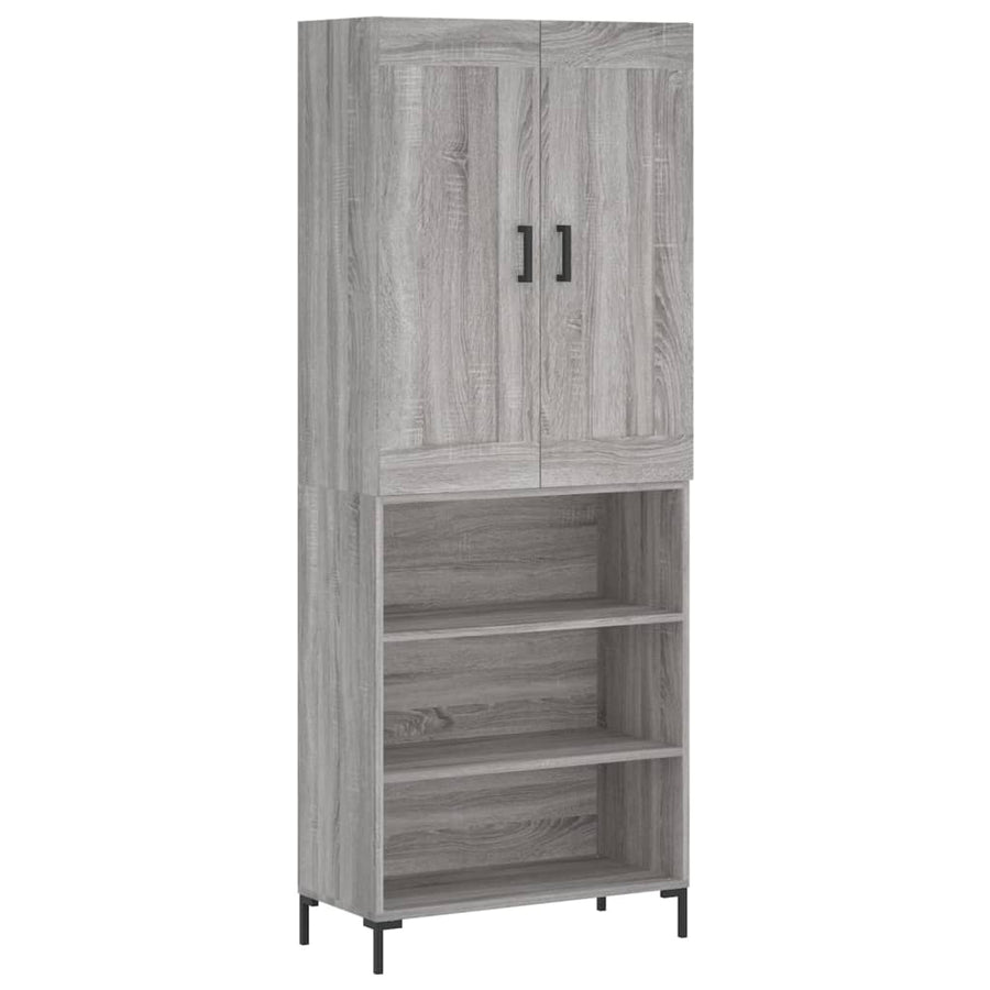 Hoge Kast 69,5X34X180 Cm Bewerkt Hout Grijs Sonoma Eikenkleurig