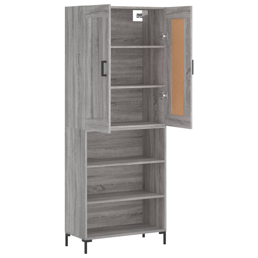 Hoge Kast 69,5X34X180 Cm Bewerkt Hout Grijs Sonoma Eikenkleurig