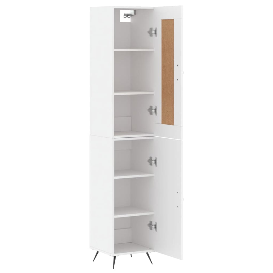 Hoge Kast 34,5X34X180 Cm Bewerkt Hout Wit