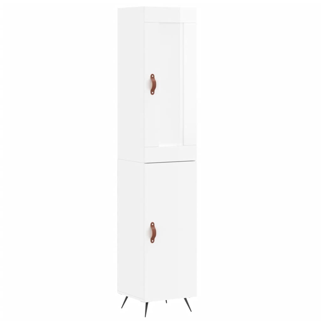 Hoge Kast 34,5X34X180 Cm Bewerkt Hout Hoogglans Wit