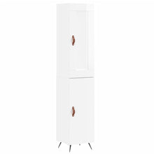 Hoge Kast 34,5X34X180 Cm Bewerkt Hout Hoogglans Wit