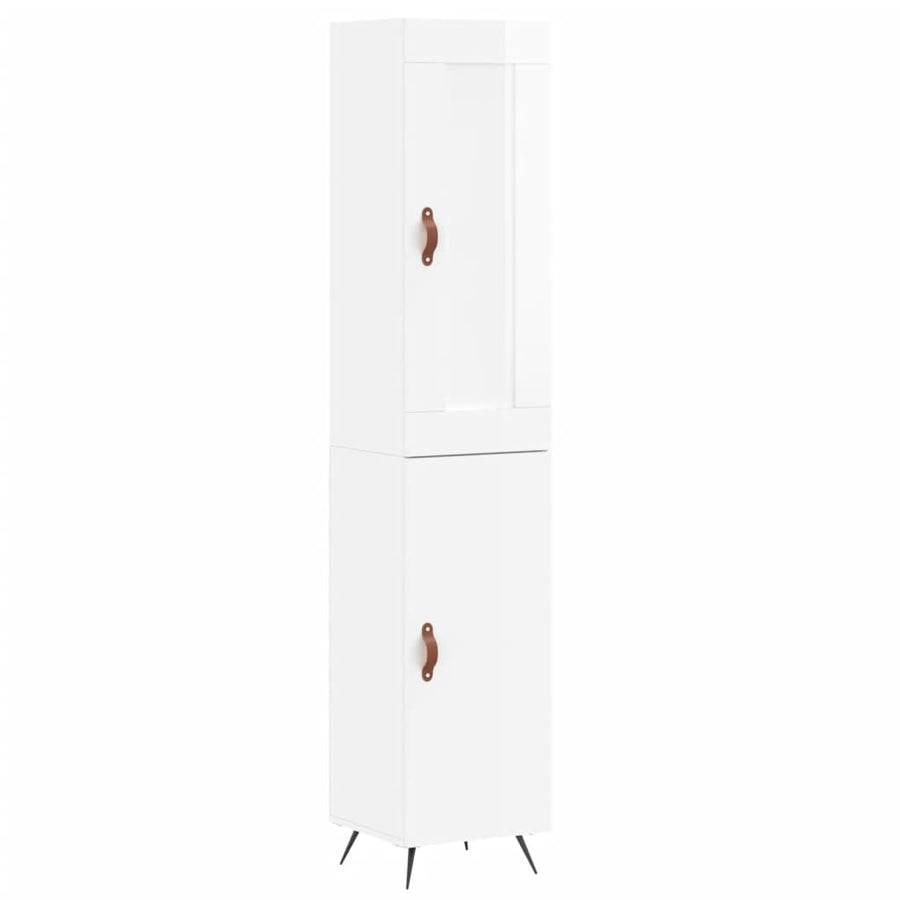 Hoge Kast 34,5X34X180 Cm Bewerkt Hout Hoogglans Wit