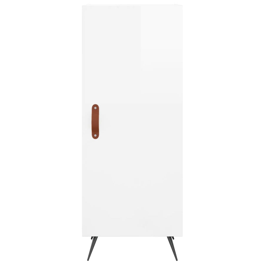 Hoge Kast 34,5X34X180 Cm Bewerkt Hout Hoogglans Wit