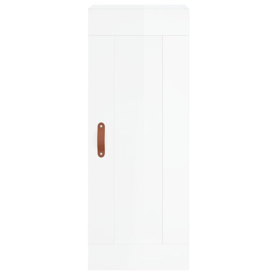 Hoge Kast 34,5X34X180 Cm Bewerkt Hout Hoogglans Wit