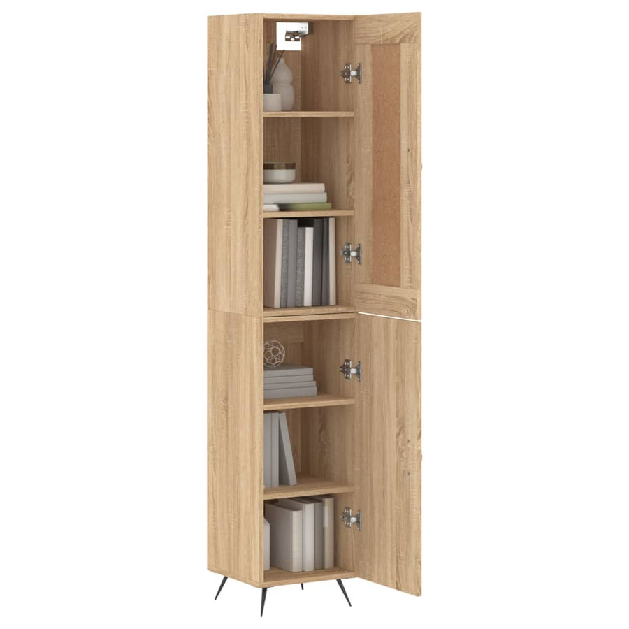 Hoge Kast 34,5X34X180 Cm Bewerkt Hout Kleurig Sonoma eiken