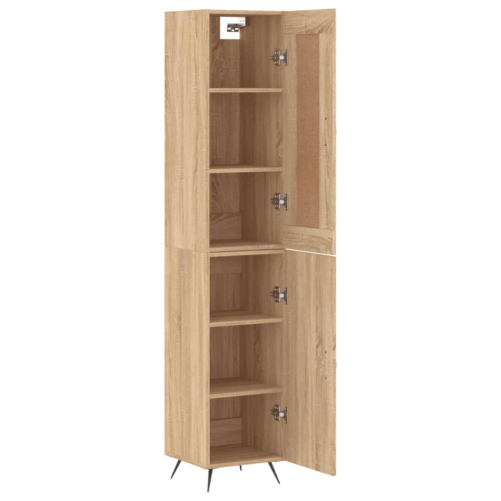 Hoge Kast 34,5X34X180 Cm Bewerkt Hout Kleurig Sonoma eiken