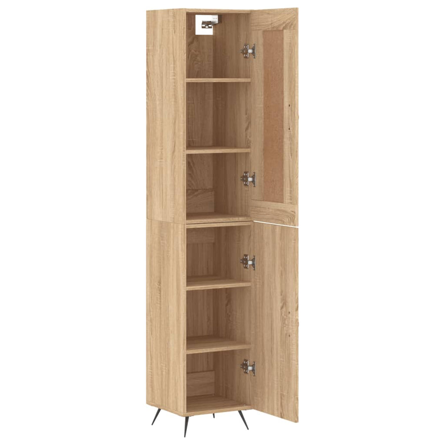 Hoge Kast 34,5X34X180 Cm Bewerkt Hout Kleurig Sonoma eiken