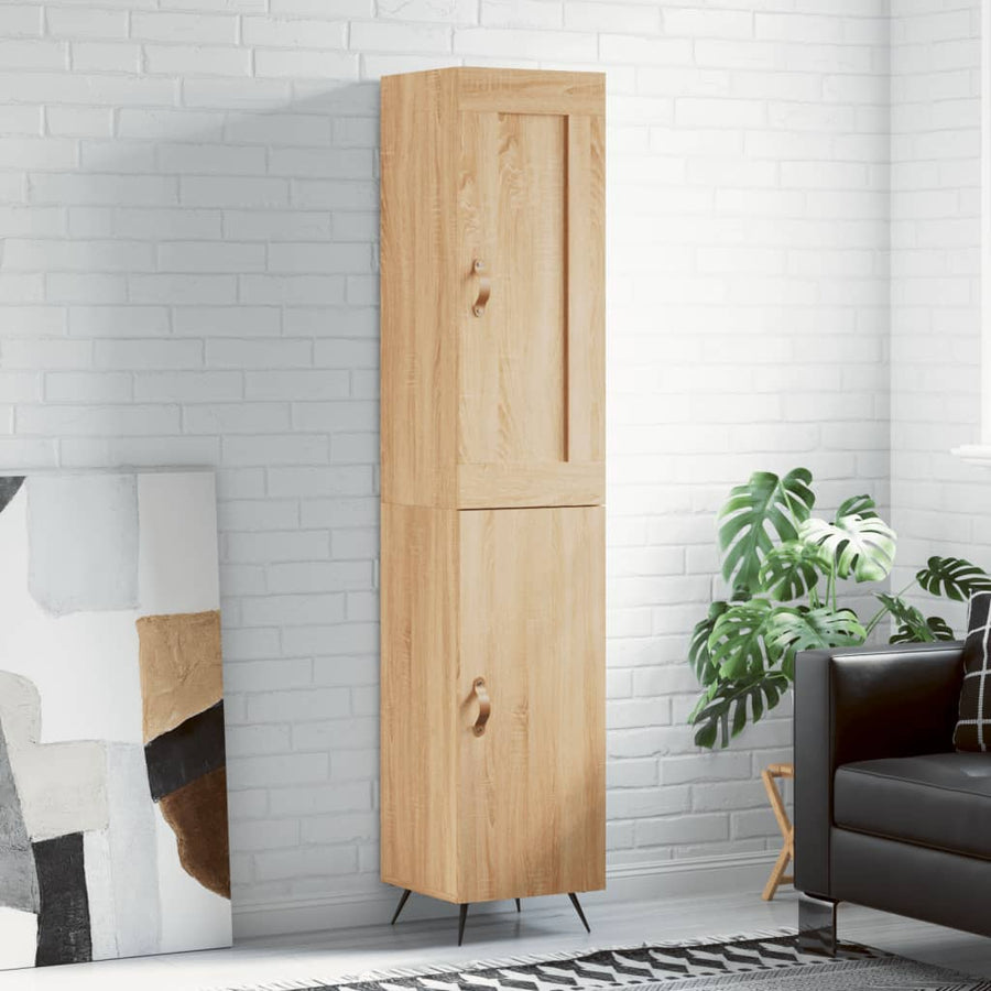 Hoge Kast 34,5X34X180 Cm Bewerkt Hout Kleurig Sonoma eiken