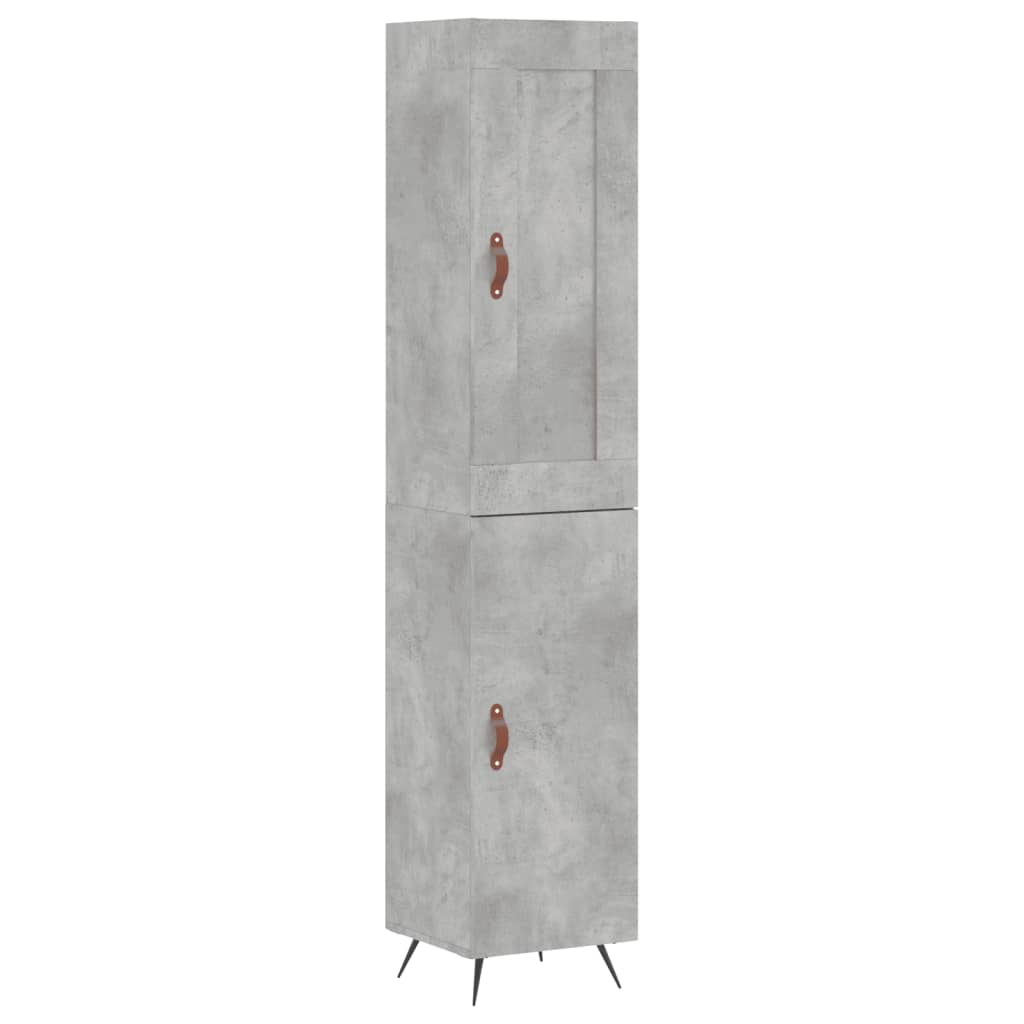 Hoge Kast 34,5X34X180 Cm Bewerkt Hout Betongrijs