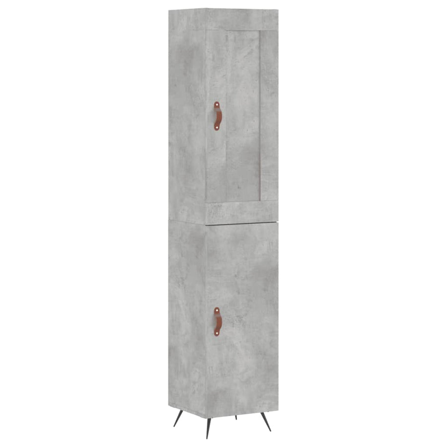 Hoge Kast 34,5X34X180 Cm Bewerkt Hout Betongrijs