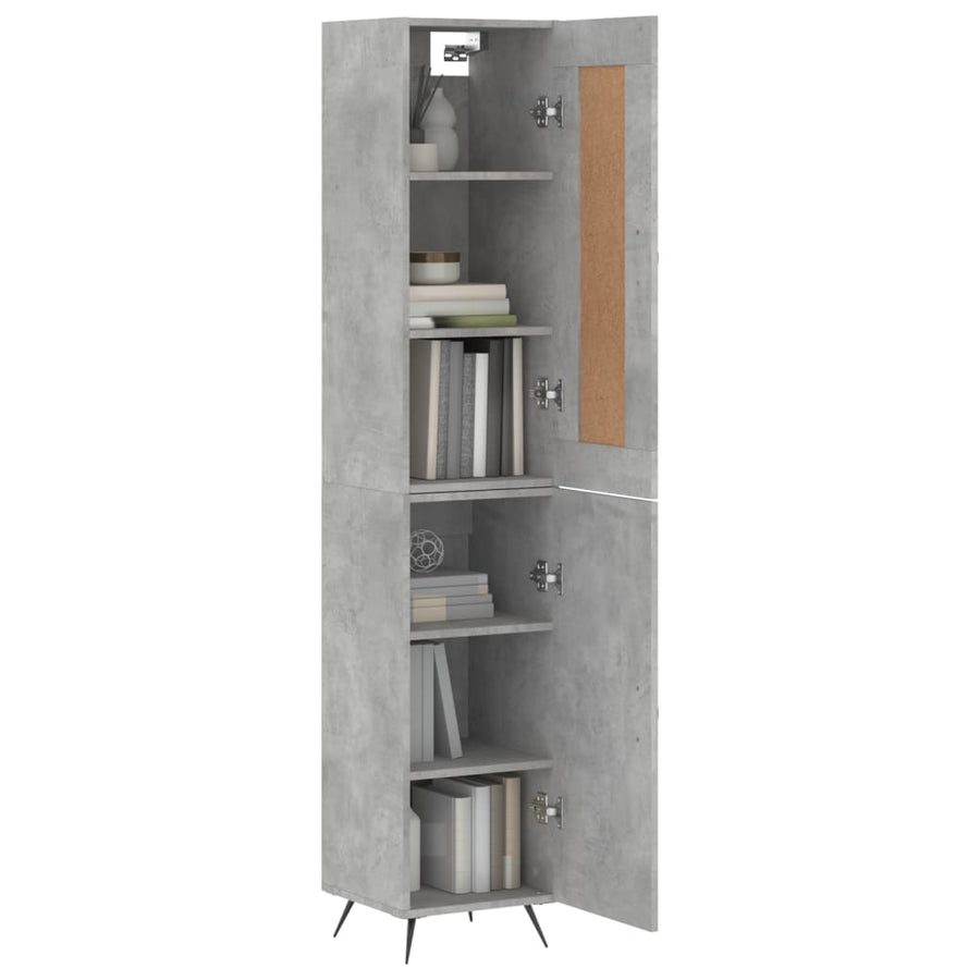 Hoge Kast 34,5X34X180 Cm Bewerkt Hout Betongrijs