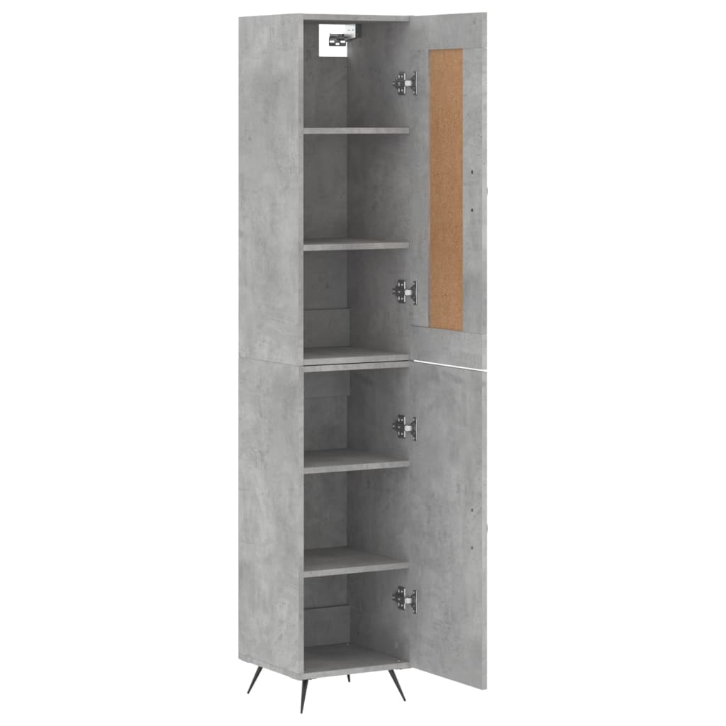 Hoge Kast 34,5X34X180 Cm Bewerkt Hout Betongrijs