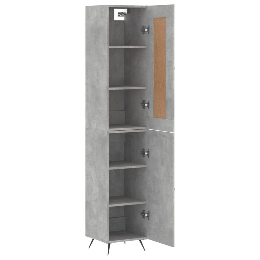 Hoge Kast 34,5X34X180 Cm Bewerkt Hout Betongrijs