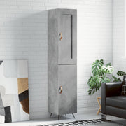 Hoge kast 34,5x34x180 cm bewerkt hout betongrijs