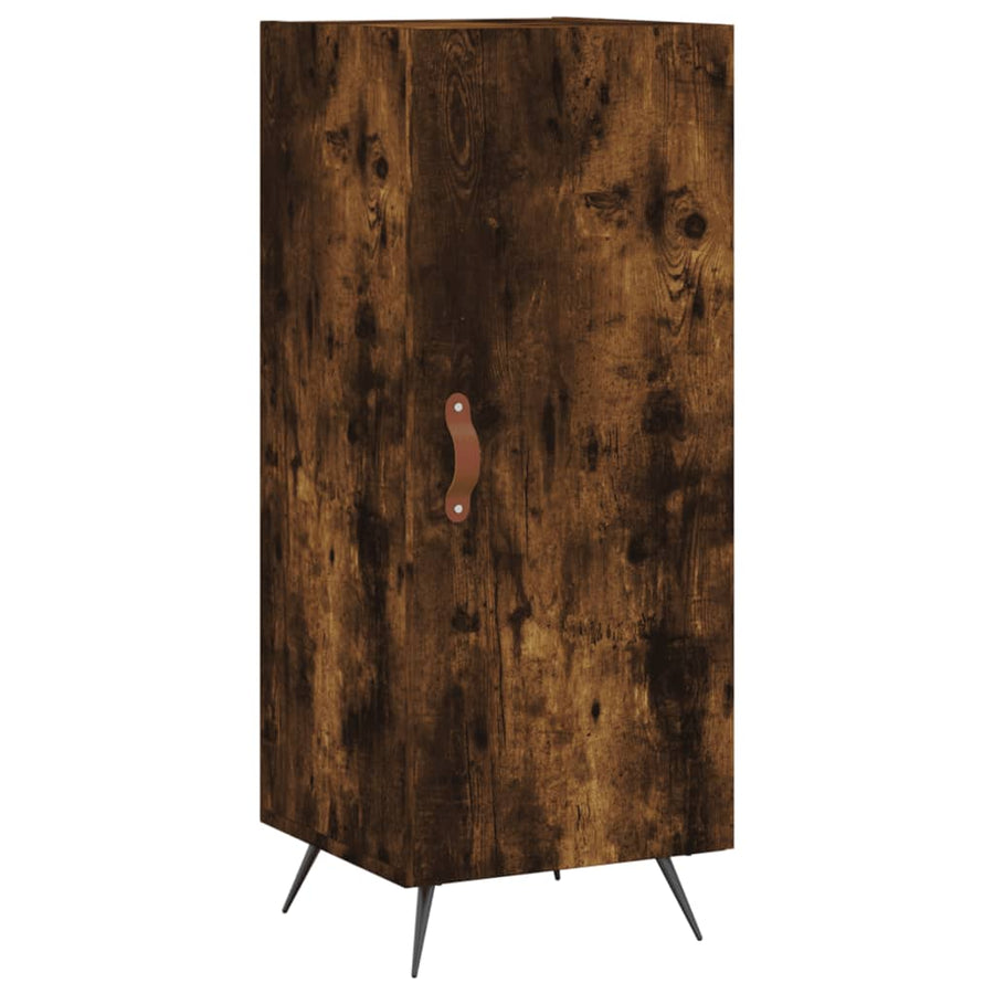 Hoge Kast 34,5X34X180 Cm Bewerkt Hout Kleurig Gerookt eiken