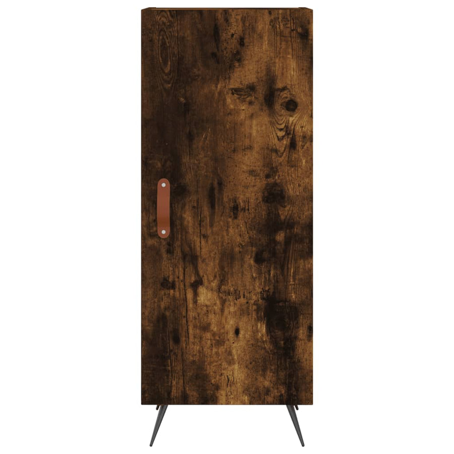 Hoge Kast 34,5X34X180 Cm Bewerkt Hout Kleurig Gerookt eiken