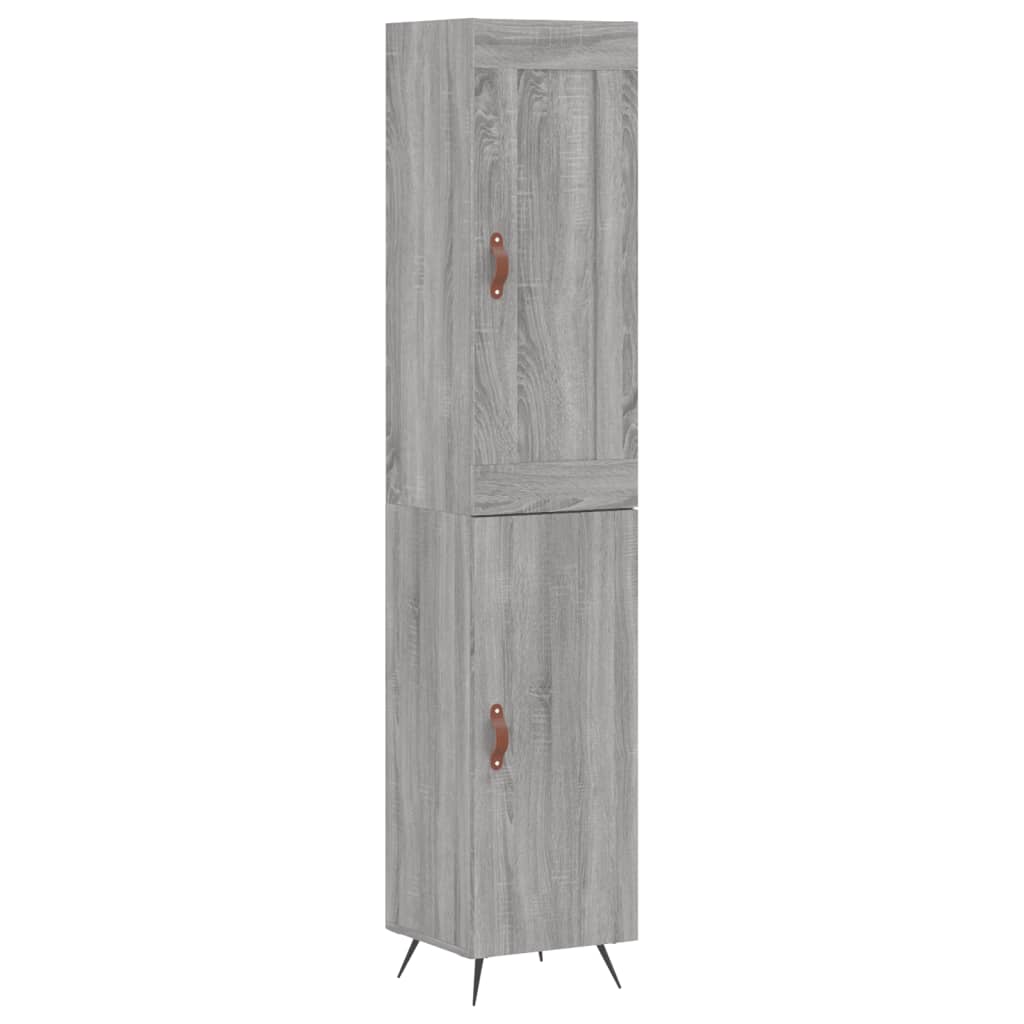 Hoge Kast 34,5X34X180 Cm Bewerkt Hout Eikenkleurig Grijs sonoma