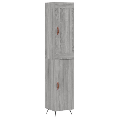 Hoge Kast 34,5X34X180 Cm Bewerkt Hout Eikenkleurig Grijs sonoma