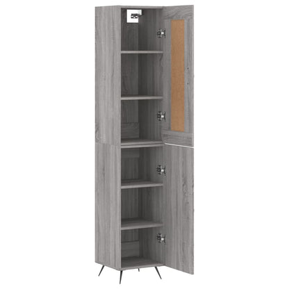 Hoge Kast 34,5X34X180 Cm Bewerkt Hout Eikenkleurig Grijs sonoma