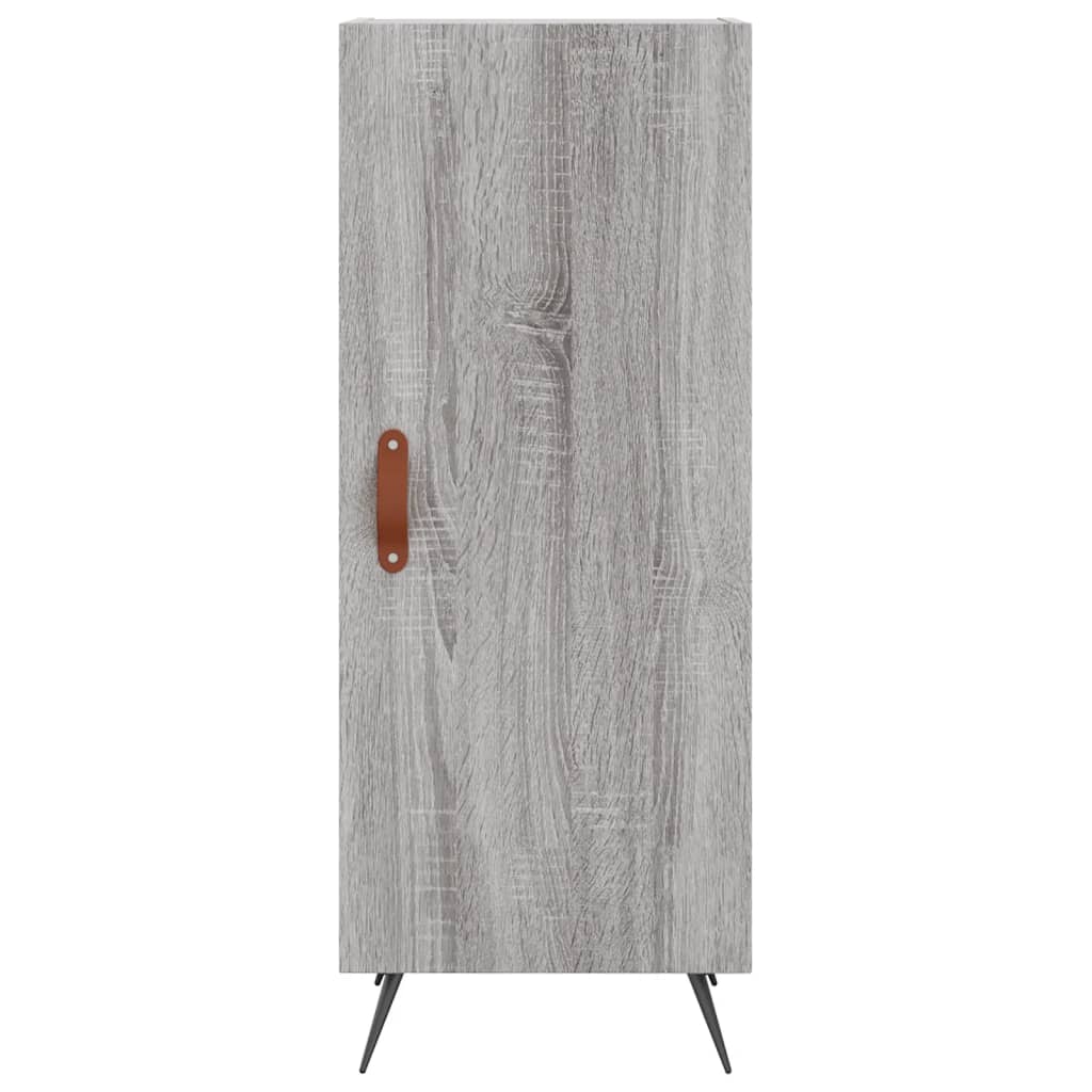 Hoge Kast 34,5X34X180 Cm Bewerkt Hout Eikenkleurig Grijs sonoma