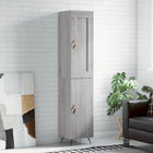 Hoge kast 34,5x34x180 cm bewerkt hout grijs