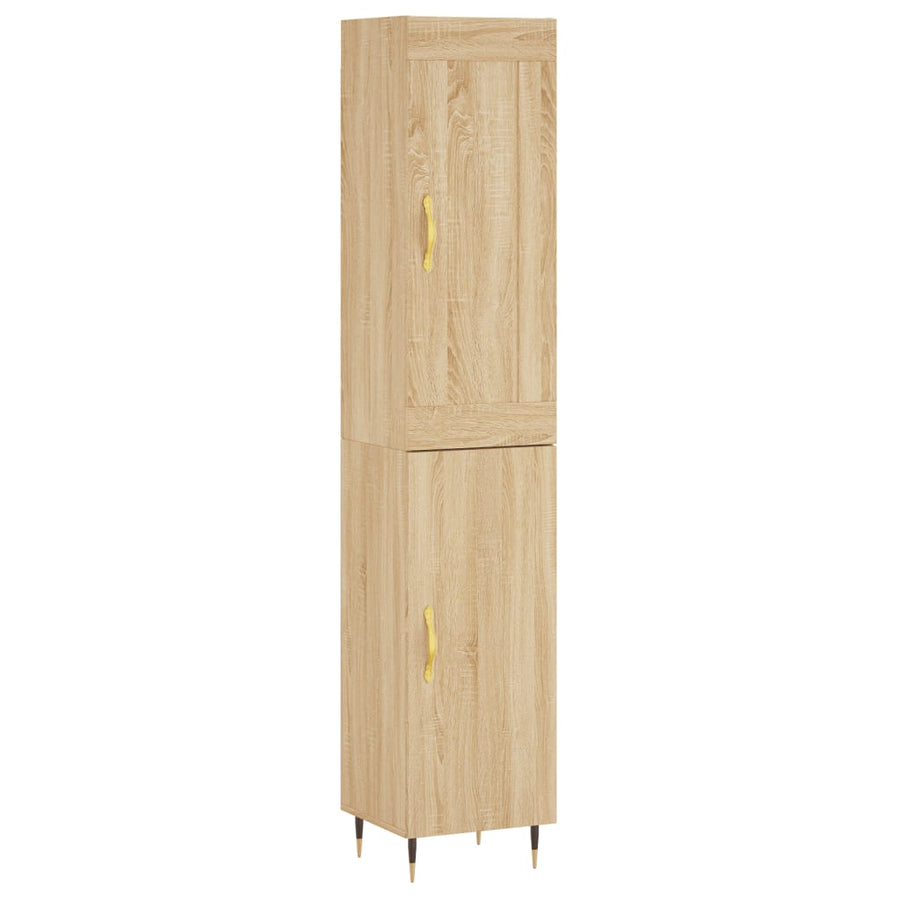 Hoge Kast 34,5X34X180 Cm Bewerkt Hout Sonoma Eikenkleurig