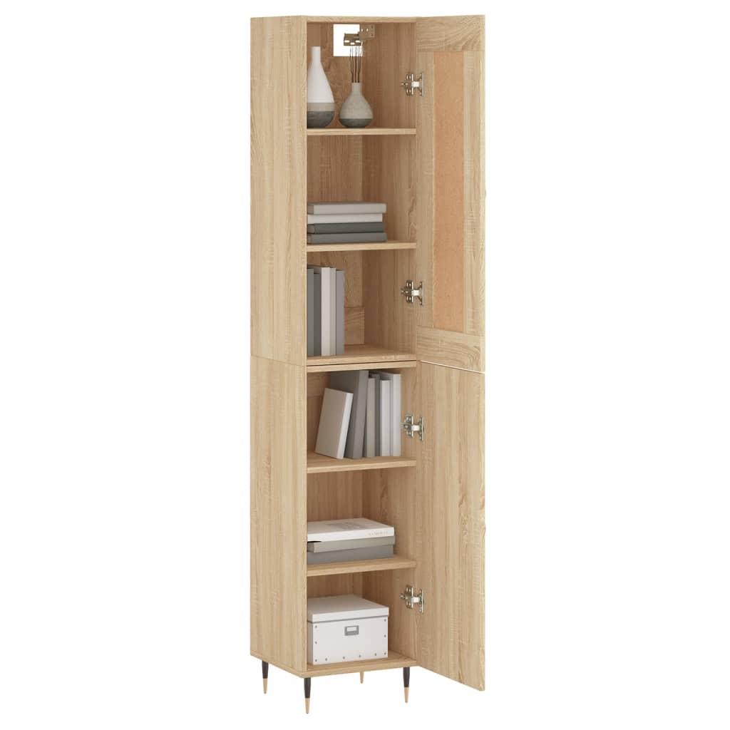 Hoge Kast 34,5X34X180 Cm Bewerkt Hout Sonoma Eikenkleurig