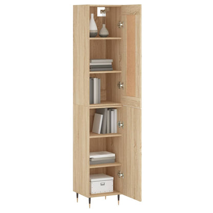 Hoge Kast 34,5X34X180 Cm Bewerkt Hout Sonoma Eikenkleurig