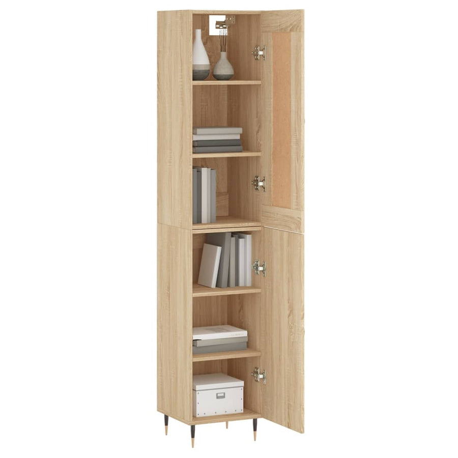 Hoge Kast 34,5X34X180 Cm Bewerkt Hout Sonoma Eikenkleurig