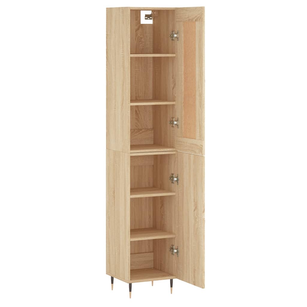 Hoge Kast 34,5X34X180 Cm Bewerkt Hout Sonoma Eikenkleurig