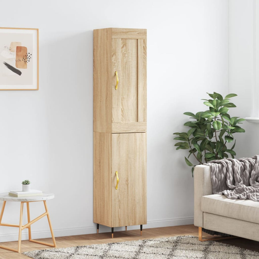 Hoge Kast 34,5X34X180 Cm Bewerkt Hout Sonoma Eikenkleurig