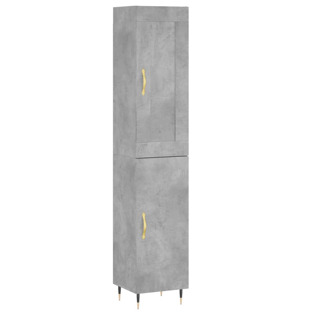 Hoge Kast 34,5X34X180 Cm Bewerkt Hout Betongrijs