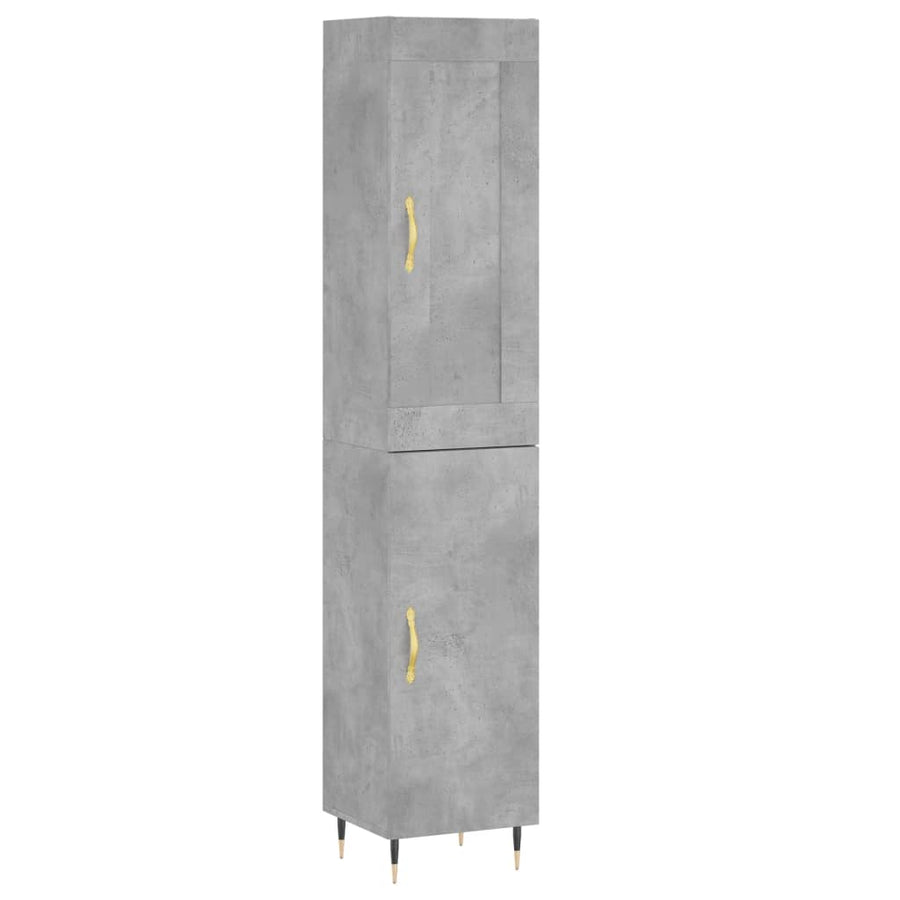 Hoge Kast 34,5X34X180 Cm Bewerkt Hout Betongrijs