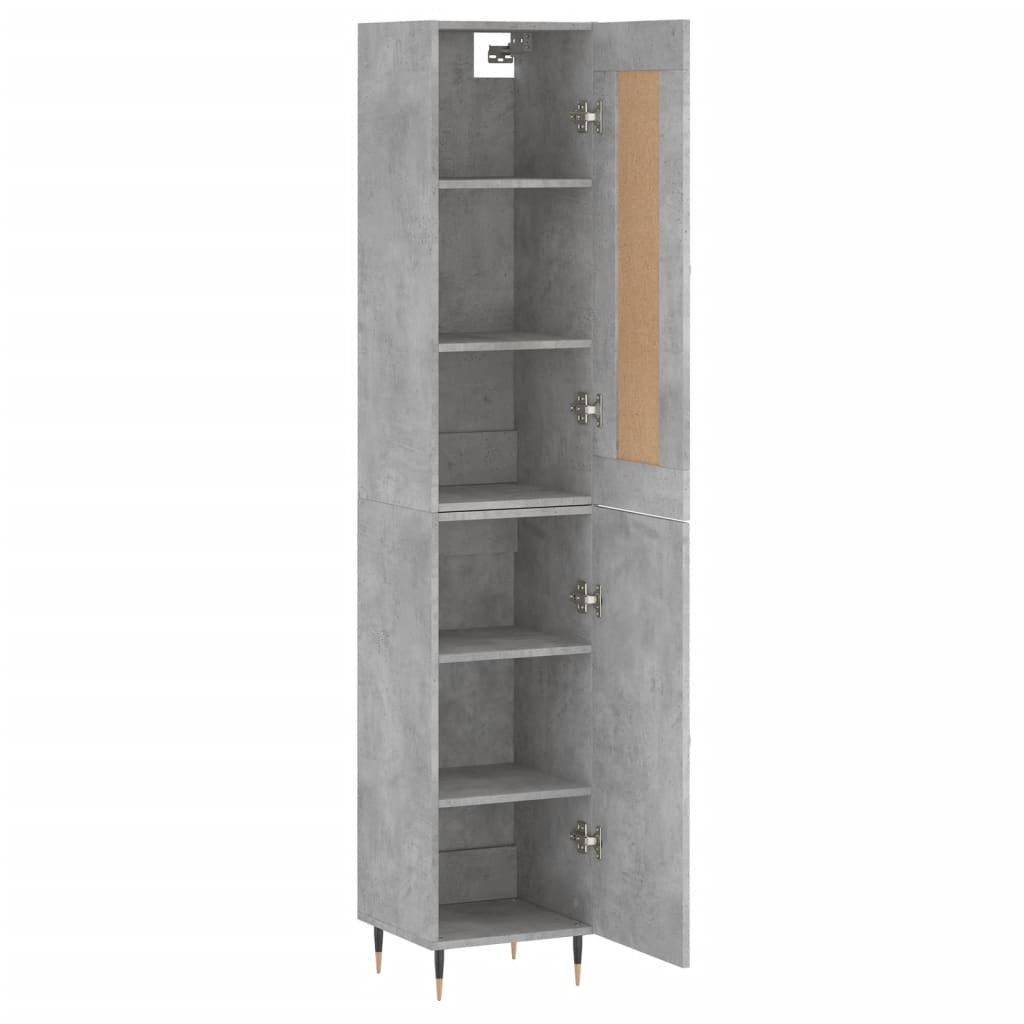 Hoge Kast 34,5X34X180 Cm Bewerkt Hout Betongrijs