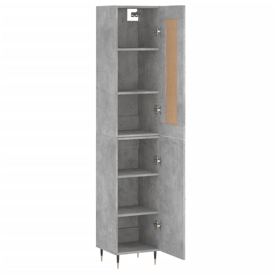Hoge Kast 34,5X34X180 Cm Bewerkt Hout Betongrijs