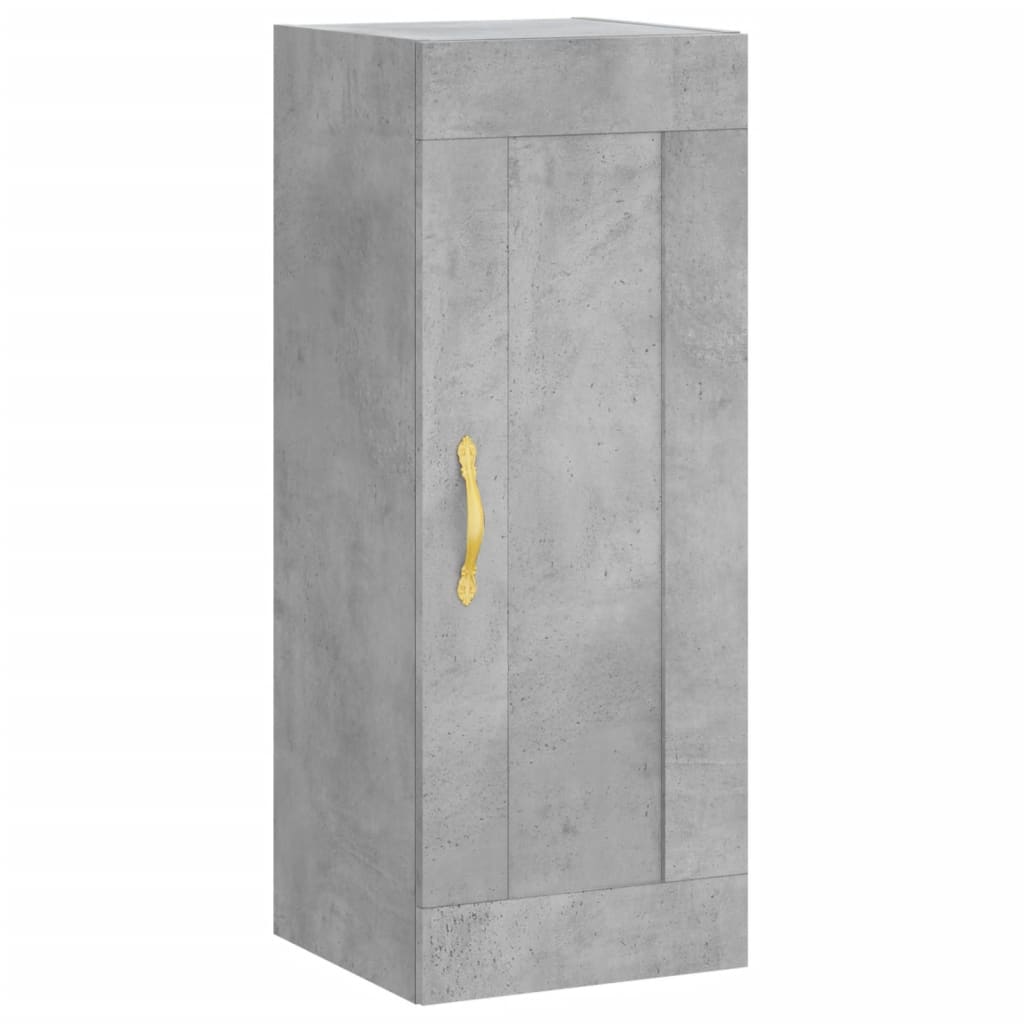 Hoge Kast 34,5X34X180 Cm Bewerkt Hout Betongrijs