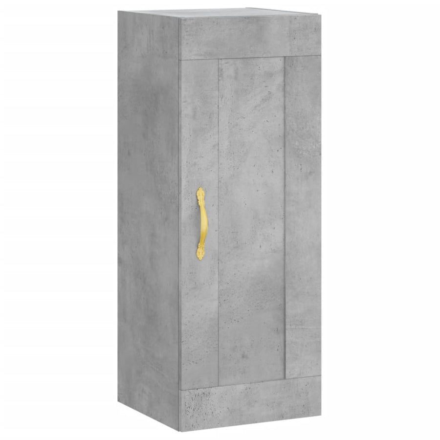 Hoge Kast 34,5X34X180 Cm Bewerkt Hout Betongrijs