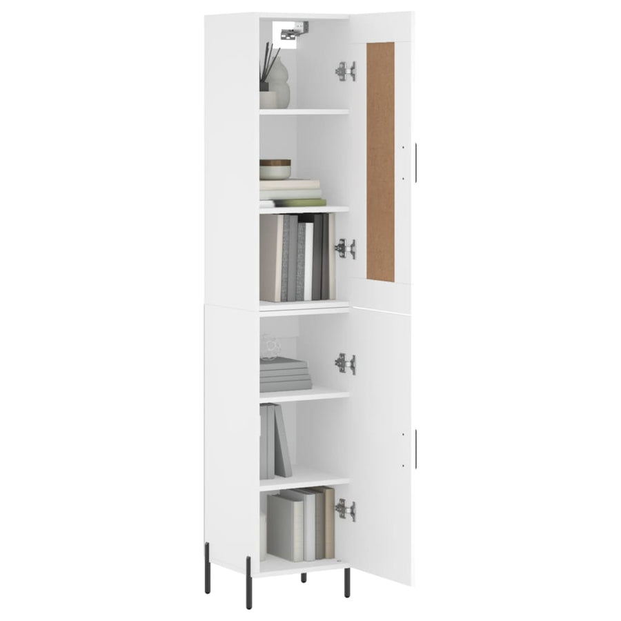 Hoge Kast 34,5X34X180 Cm Bewerkt Hout Wit
