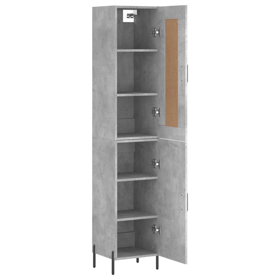 Hoge Kast 34,5X34X180 Cm Bewerkt Hout Betongrijs