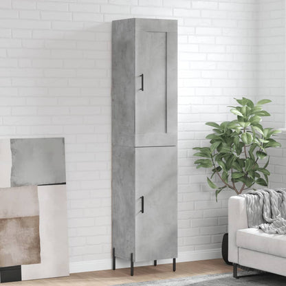Hoge Kast 34,5X34X180 Cm Bewerkt Hout Betongrijs