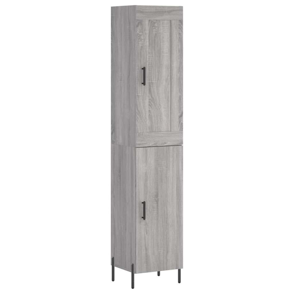 Hoge Kast 34,5X34X180 Cm Bewerkt Hout Grijs Sonoma Eikenkleurig