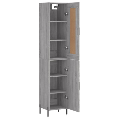 Hoge Kast 34,5X34X180 Cm Bewerkt Hout Grijs Sonoma Eikenkleurig