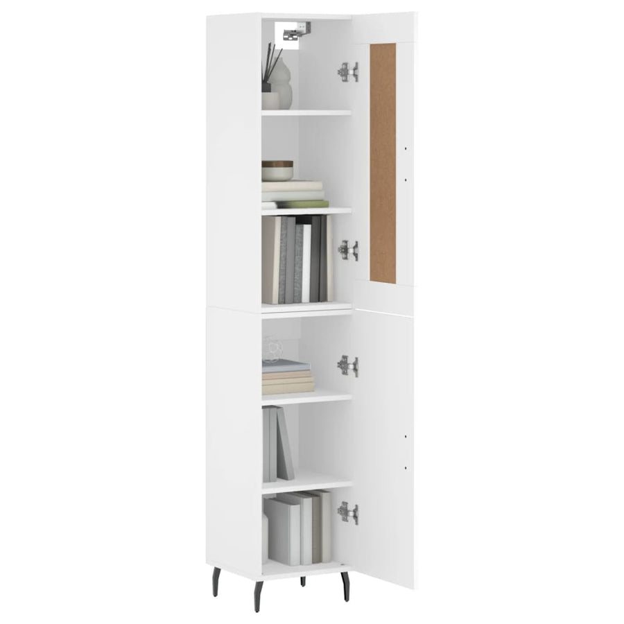 Hoge Kast 34,5X34X180 Cm Bewerkt Hout Wit