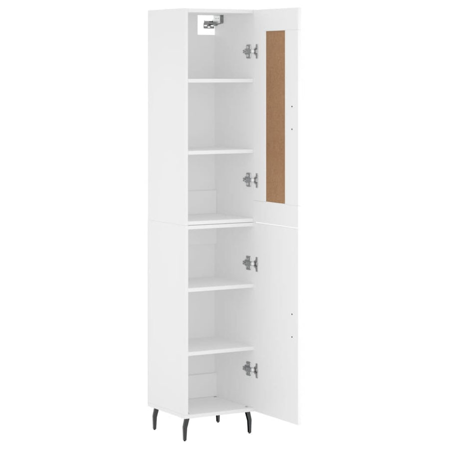 Hoge Kast 34,5X34X180 Cm Bewerkt Hout Wit