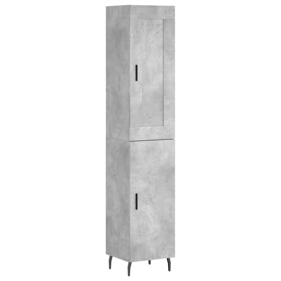 Hoge Kast 34,5X34X180 Cm Bewerkt Hout Betongrijs