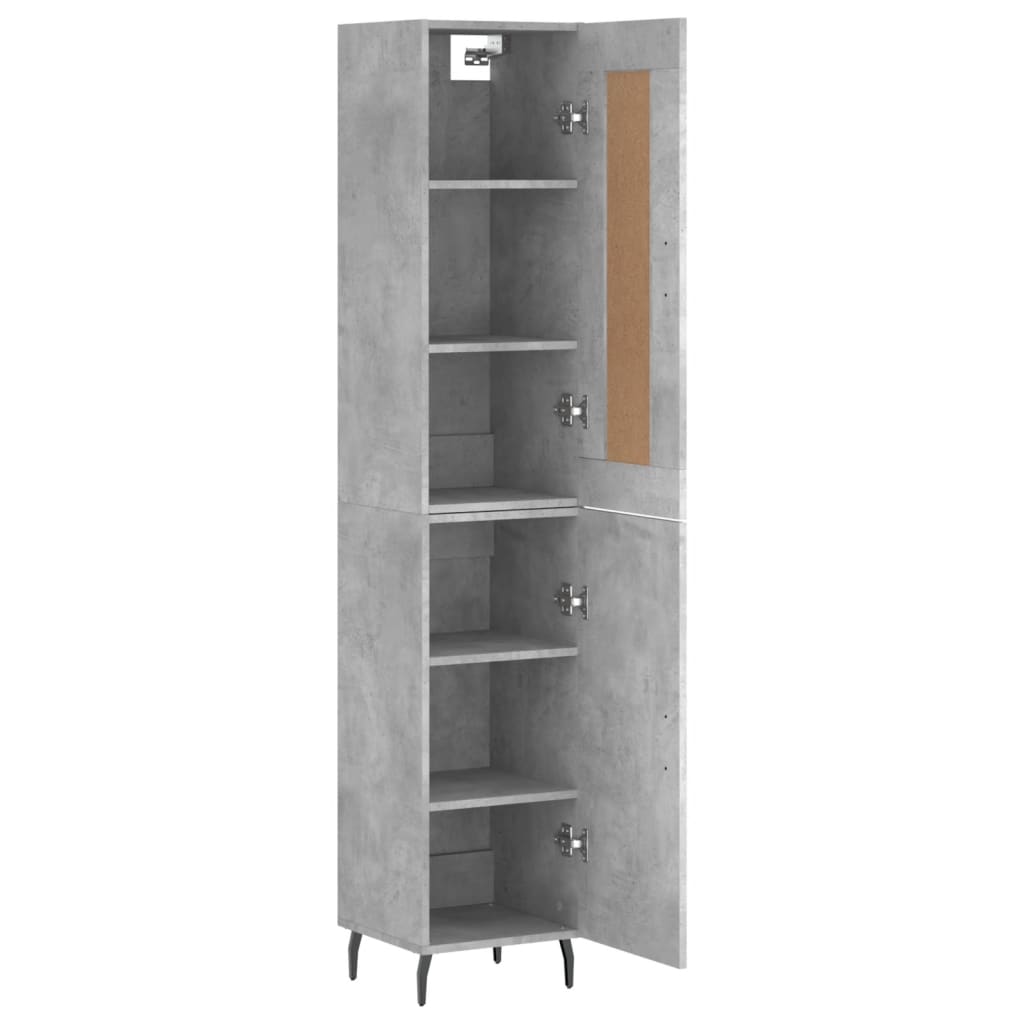 Hoge Kast 34,5X34X180 Cm Bewerkt Hout Betongrijs