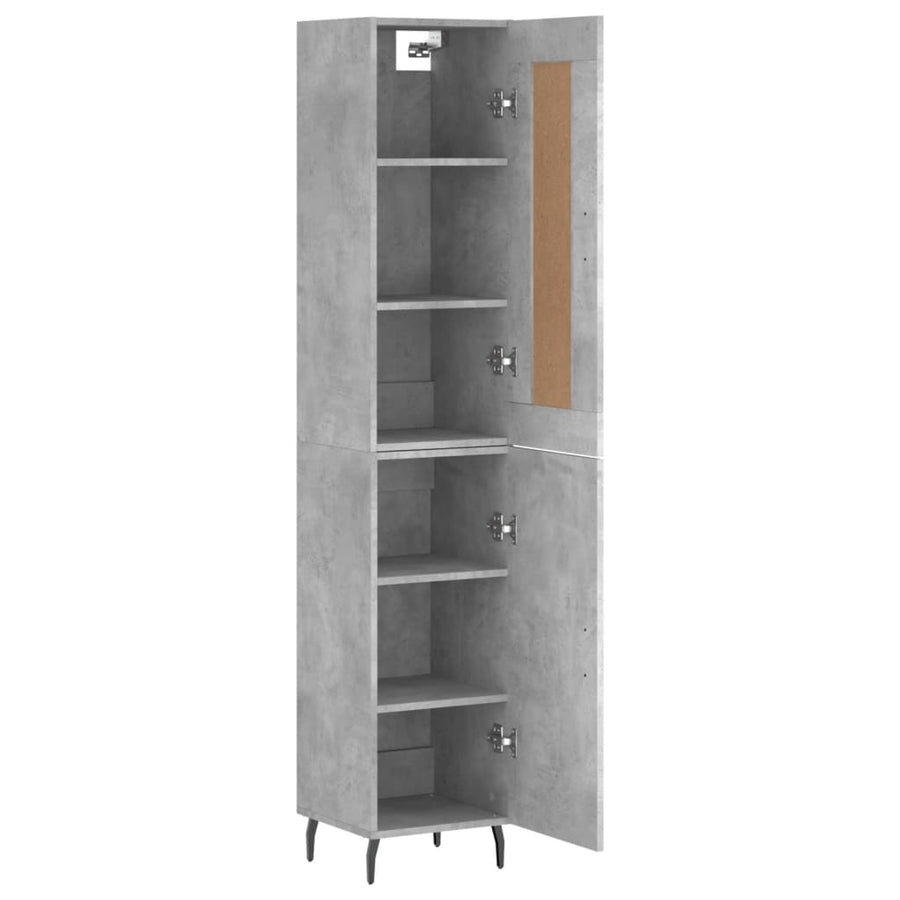 Hoge Kast 34,5X34X180 Cm Bewerkt Hout Betongrijs